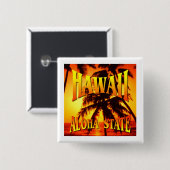 Staat Hawaii Aloha Vierkante Button 5,1 Cm (Voorkant /achterkant)