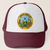 Staat Idaho Flag Seal Trucker Hat Trucker Pet (Voorkant)