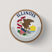 Staat Illinois Flag Seal Button (Voorkant)