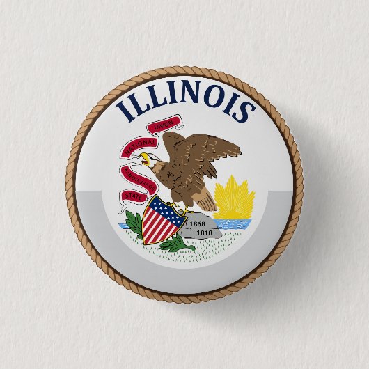 Staat Illinois Flag Seal Button (Voorkant)