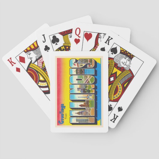 Staat Illinois IL  groot Briefkaart Pokerkaarten (Achterkant)