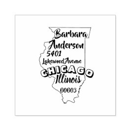 STAAT ILLINOIS LINCOLN RETOURADRES CHICAGO 	RUBBERSTEMPEL