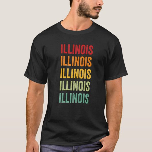 Staat Illinois Rainbow Illinois T-shirt (Voorkant)