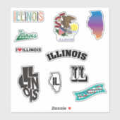 Staat Illinois Sticker (Vel)