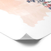 Staat Indiana Floral Waterverf Poster (Hoek)