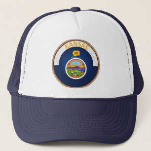 Staat Kansas Flag Seal Trucker Hat Pet