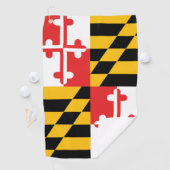 Staat Maryland Flag Golf Towel Golfhanddoek (Insitu)