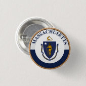 Staat Massachusetts Flag Seal Button (Voorkant /achterkant)