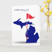 staat Michigan en golfbal Kaart (Gele Bloem)