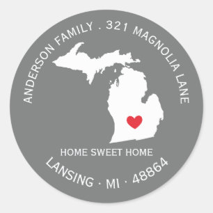 Staat MICHIGAN Nieuwe sticker van label voor thu