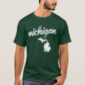 Staat Michigan wit T-shirt (Voorkant)