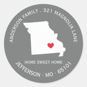 STAAT MISSOURI   Nieuw huisadreslabel Sticker