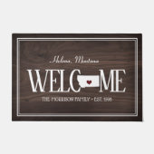Staat Montana Personalized Woodgrain Deurmat (Voorkant)