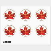 Staat Naam Fancy Lettertype esdoornsiroop Rood Bla Ronde Sticker (Vel)