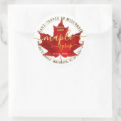 Staat Naam Fancy Lettertype esdoornsiroop Rood Bla Ronde Sticker (Tas)