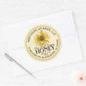 Staat Naam Raw Honey Zonnebloem Geel Ronde Sticker (Envelop)
