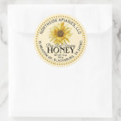 Staat Naam Raw Honey Zonnebloem Geel Ronde Sticker (Tas)