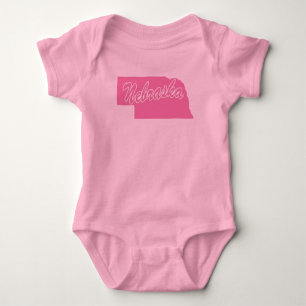 Staat Nebraska Shape Baby Bodysuit