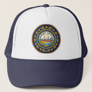 Staat New Hampshire Flag Seal Trucker Hat Pet