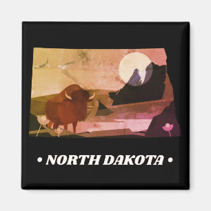 staat North Dakota Magnet Magneet