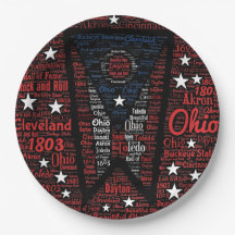 Staat Ohio Buckeyes Paper Borden 9"