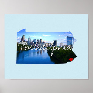 Staat Pennsylvania Foto invoegen en naam stad Poster