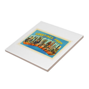 Staat Pennsylvania PA Vintage Travel Souvenir Tegeltje