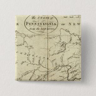 Staat Pennsylvania Vierkante Button 5,1 Cm
