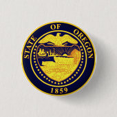 Staat Seal of Oregon Ronde Button 3,2 Cm (Voorkant)