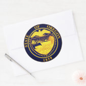 Staat Seal of Oregon Ronde Sticker (Envelop)