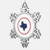staat Texas Tin Sneeuwvlok Ornament (Rechts)