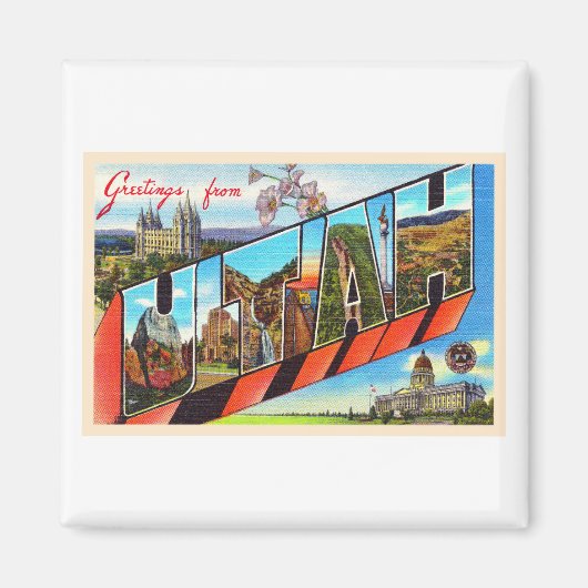 Staat Utah UT  groot Briefkaart Magneet (Voorkant)