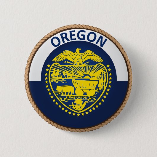 Staat van Button van de vlag van Oregon (Voorkant)