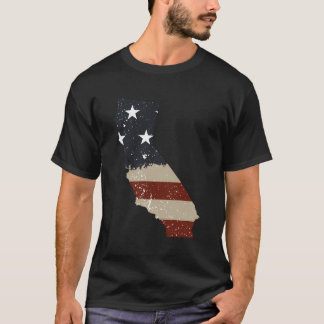 Staat van Californië Patriottische VS Vlag voor Ma T-shirt