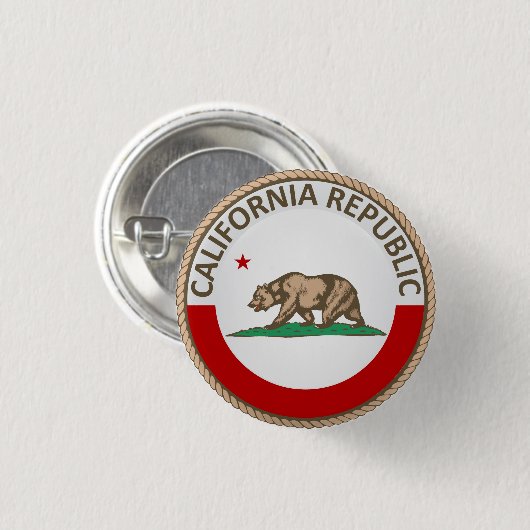 Staat van Californische Button van het Vlaggenzege (Voorkant /achterkant)