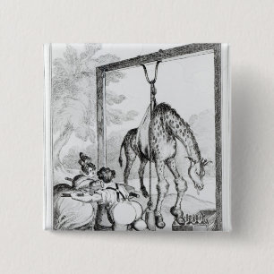Staat van de Giraffe, 1829 Vierkante Button 5,1 Cm