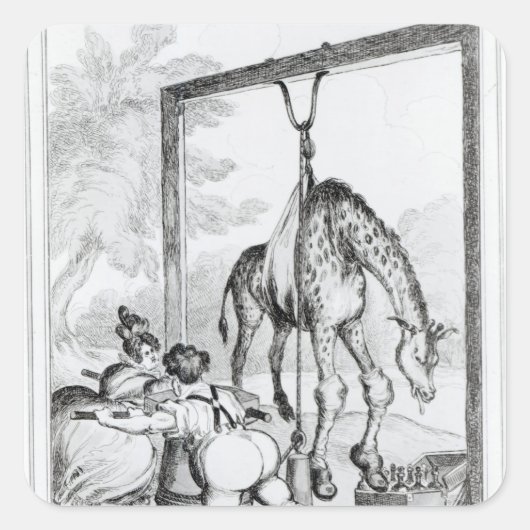 Staat van de Giraffe, 1829 Vierkante Sticker (Voorkant)