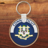 Staat van de vlag van Connecticut Sleutelhanger (Voorkant)