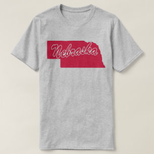 Staat van het T-shirt met de vorm van Nebraska