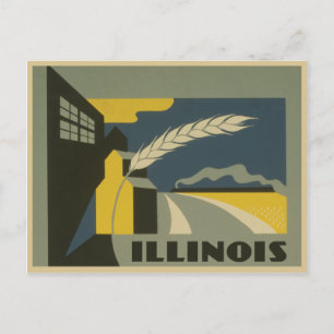 Staat van Illinois illustratie Briefkaart
