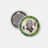 Staat van Jefferson Button met Grondwet Inlay Magneet (Voorkant / Achterkant)