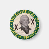 Staat van Jefferson Button met Grondwet Inlay Magneet (Voorkant)