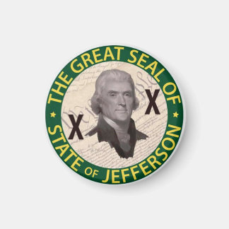 Staat van Jefferson Button met Grondwet Inlay Magneet