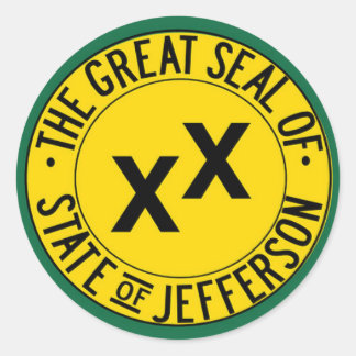 Staat van Jefferson-zegel Ronde Sticker