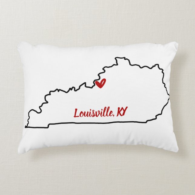 Staat van Kentucky met hart accent kussen (Voorkant)