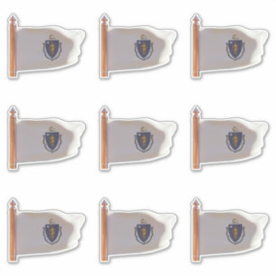 Staat van Massachusetts Vlag Sticker