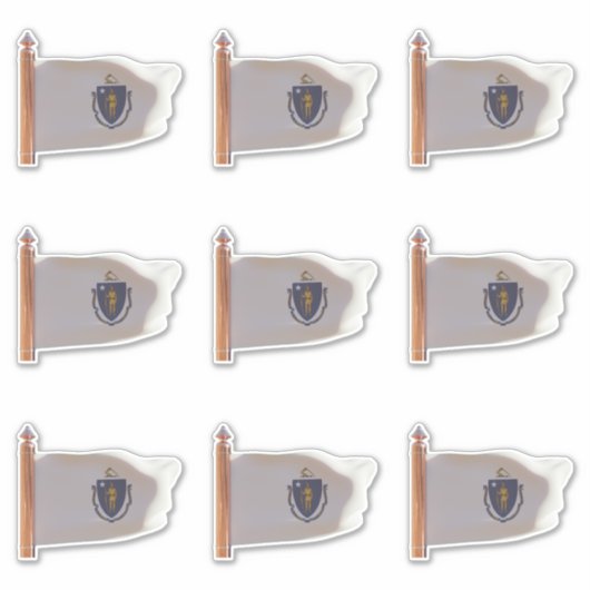 Staat van Massachusetts Vlag Sticker (Voorkant)