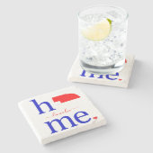 Staat van Nebraska Stone Onderzetter (Zijkant)