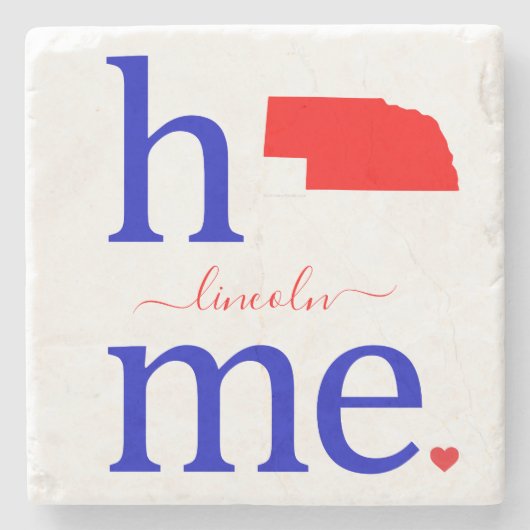 Staat van Nebraska Stone Onderzetter (Voorkant)