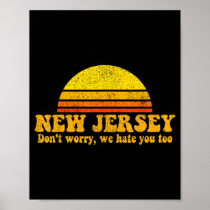 Staat Van New Jersey Grappige Vintage Slogan Retro Poster